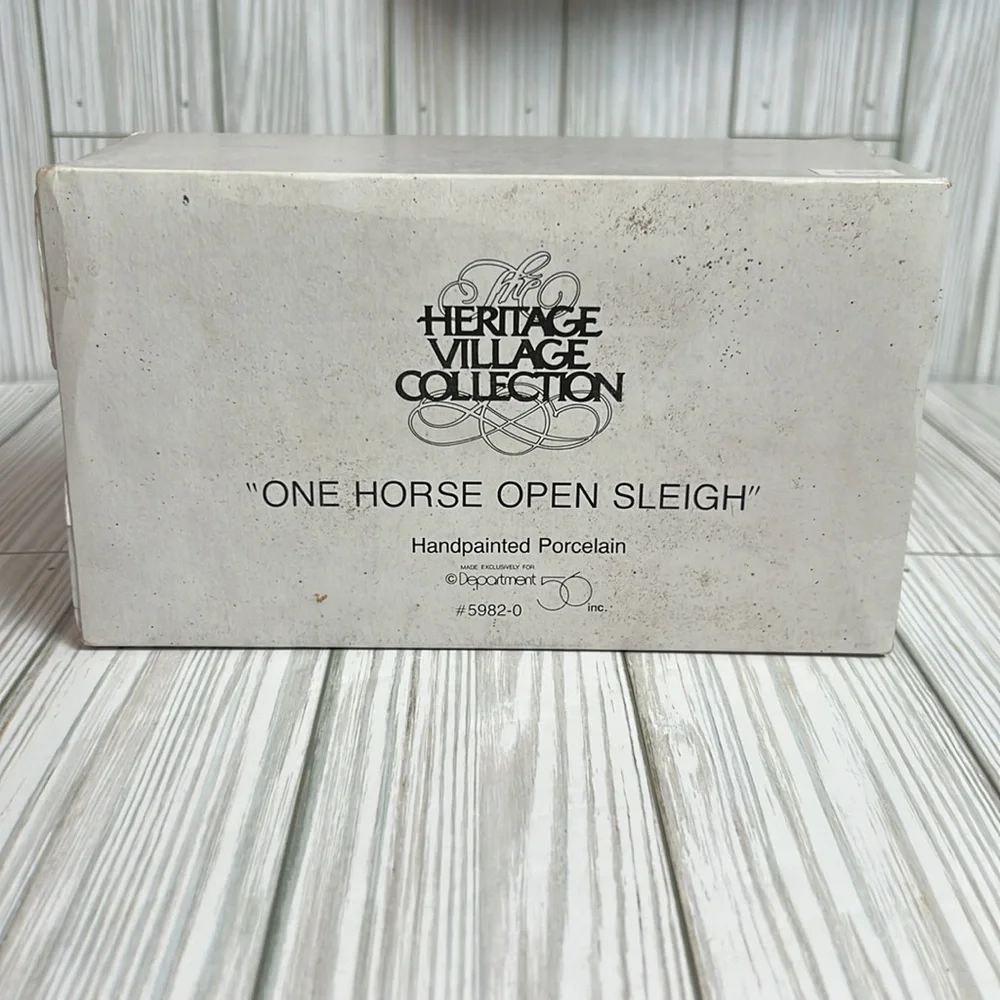 Department 56 One Horse Open Sleigh‎ Heritage Village Accessory Horse Carriage